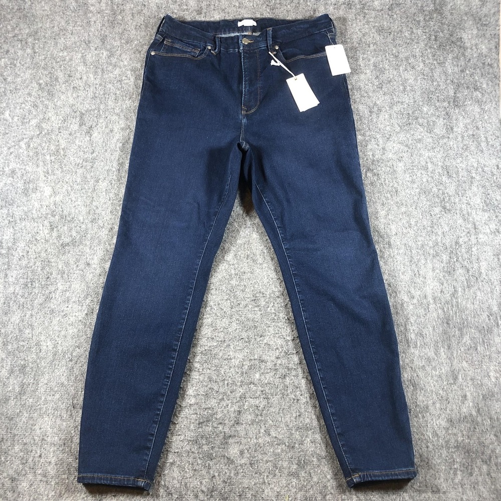 Good American Good Waist Jeans Womens 14 18 Dark Wash High Rise Skinny